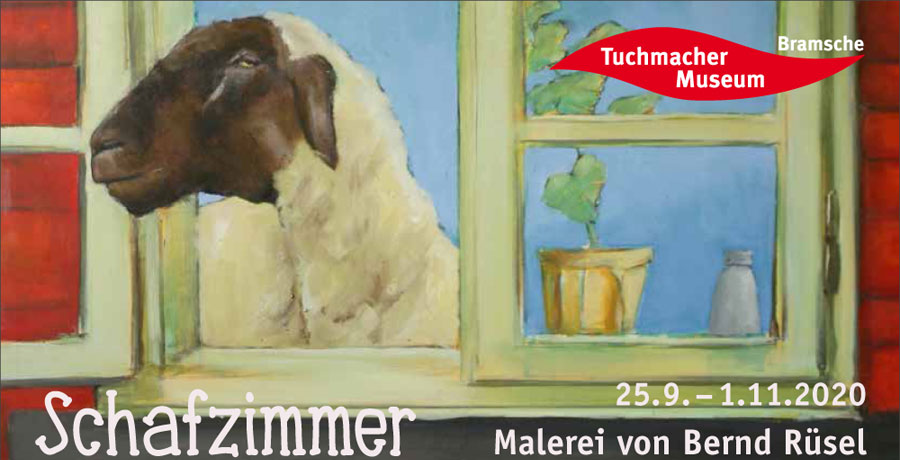 Eröffnung der Ausstellung „SCHAFZIMMER – Malerei von Bernd Rüsel“ im Tuchmachermuseum Bramsche